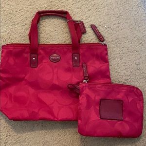 Coach matching cosmetic bag set